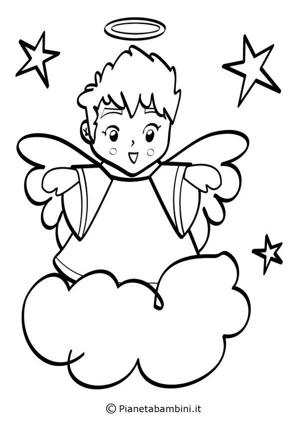 18 disegni di angeli da colorare On angeli per bambini da colorare