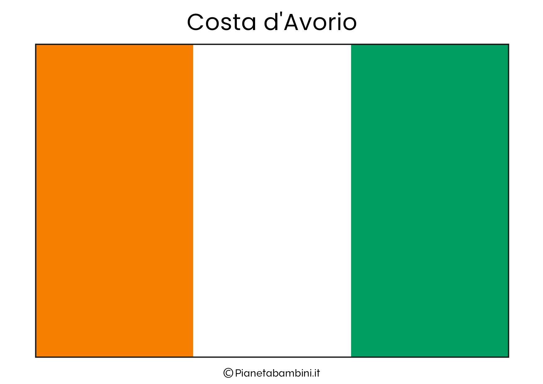 Bandiera della Costa d'Avorio da stampare