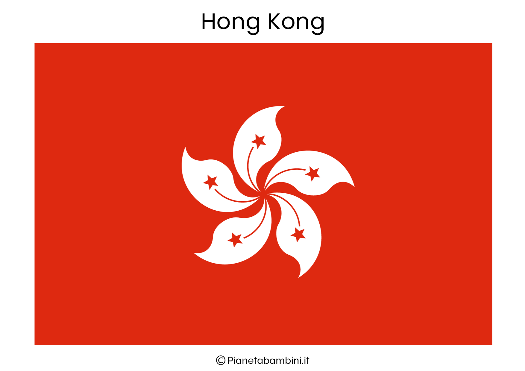 Bandiera di Hong Kong da stampare