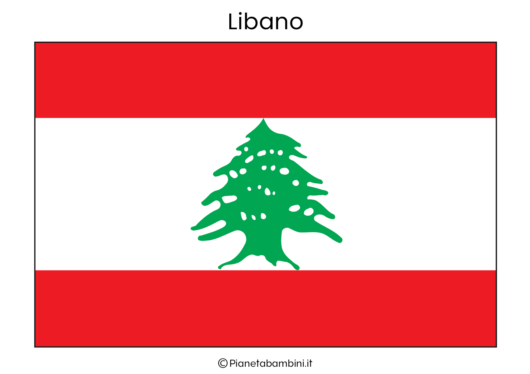 Bandiera del Libano da stampare