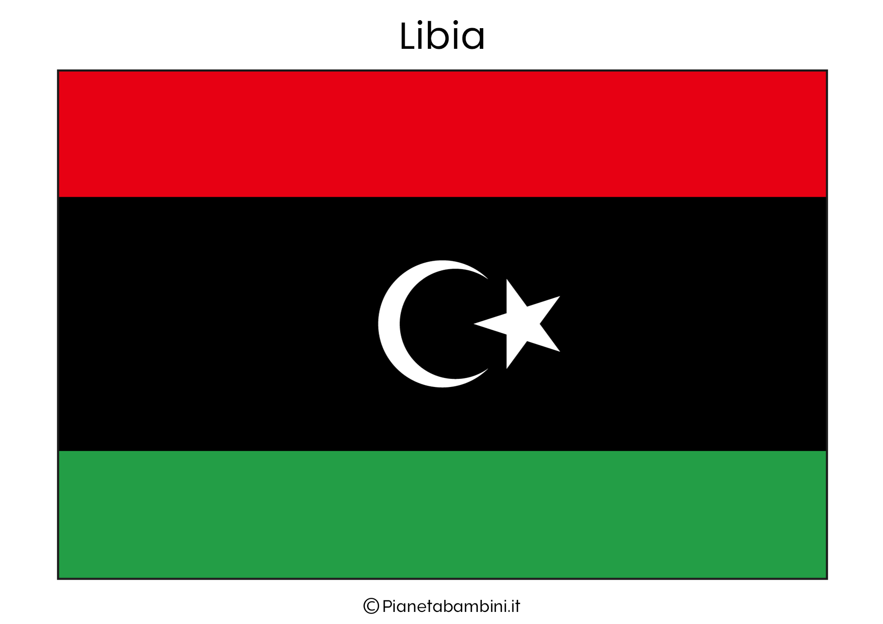 Bandiera della Libia da stampare