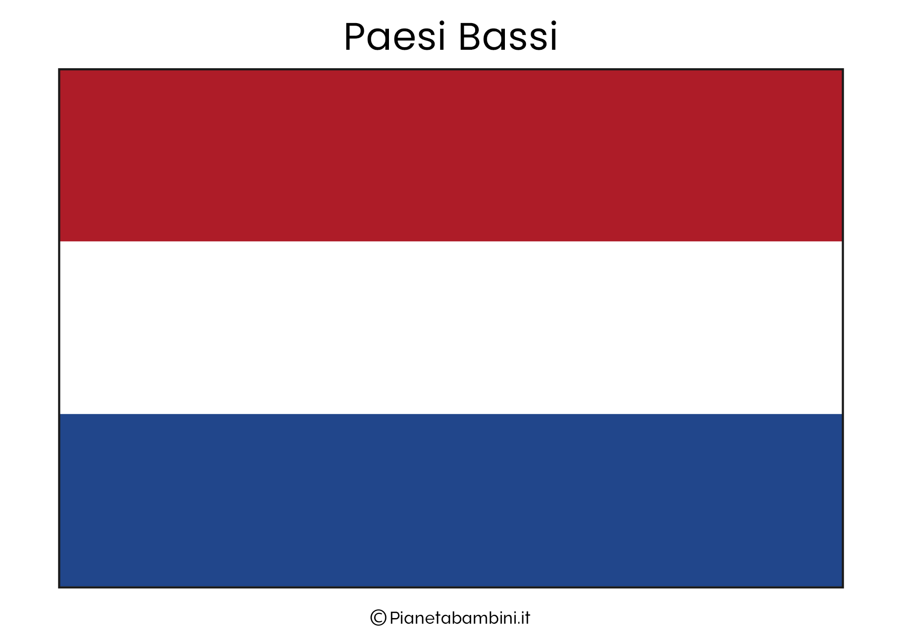Bandiera dei Paesi Bassi da stampare
