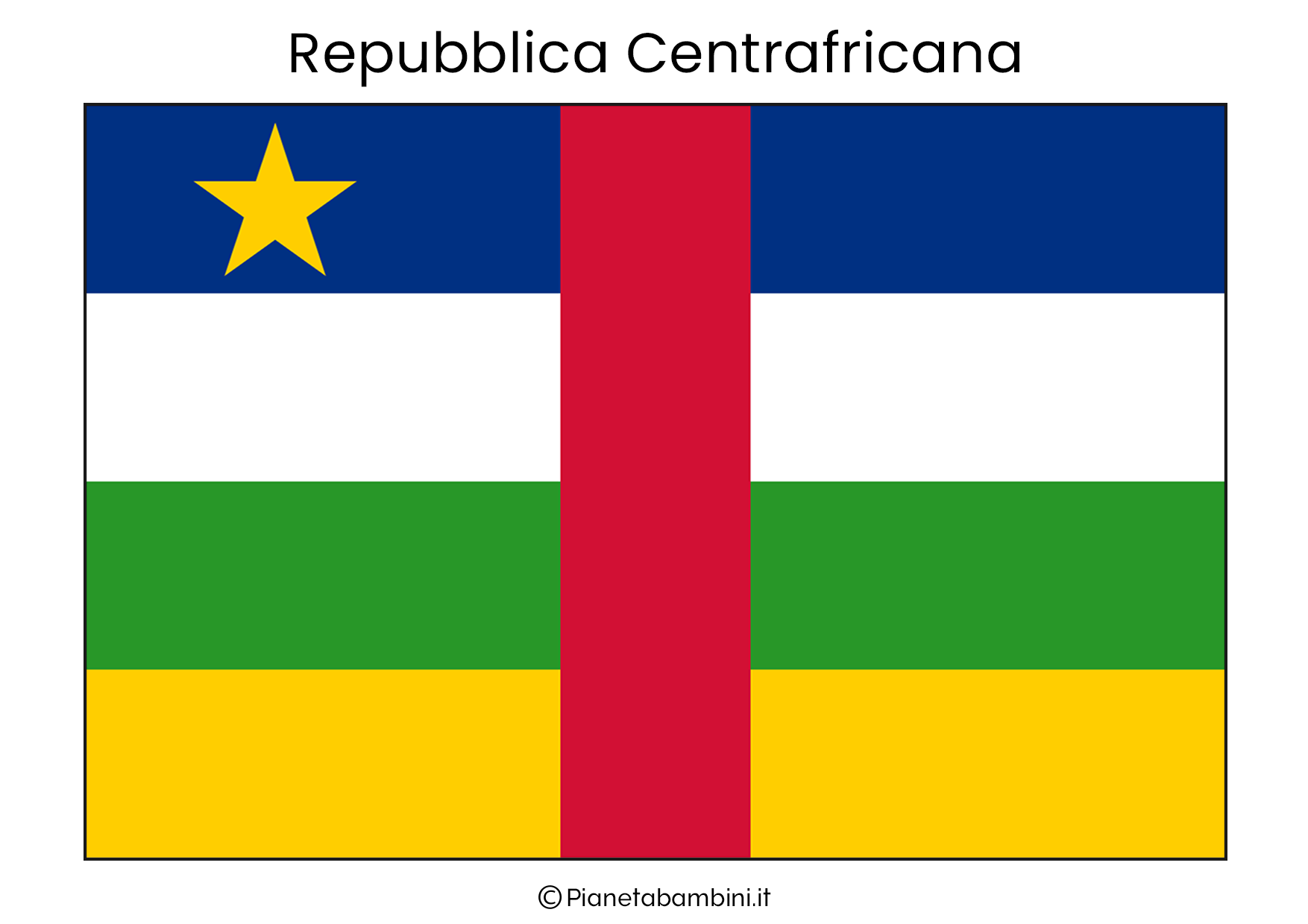 Bandiera della Repubblica Centrafricana da stampare