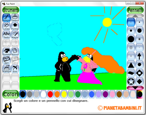 Realizzare un disegno con Tux Paint