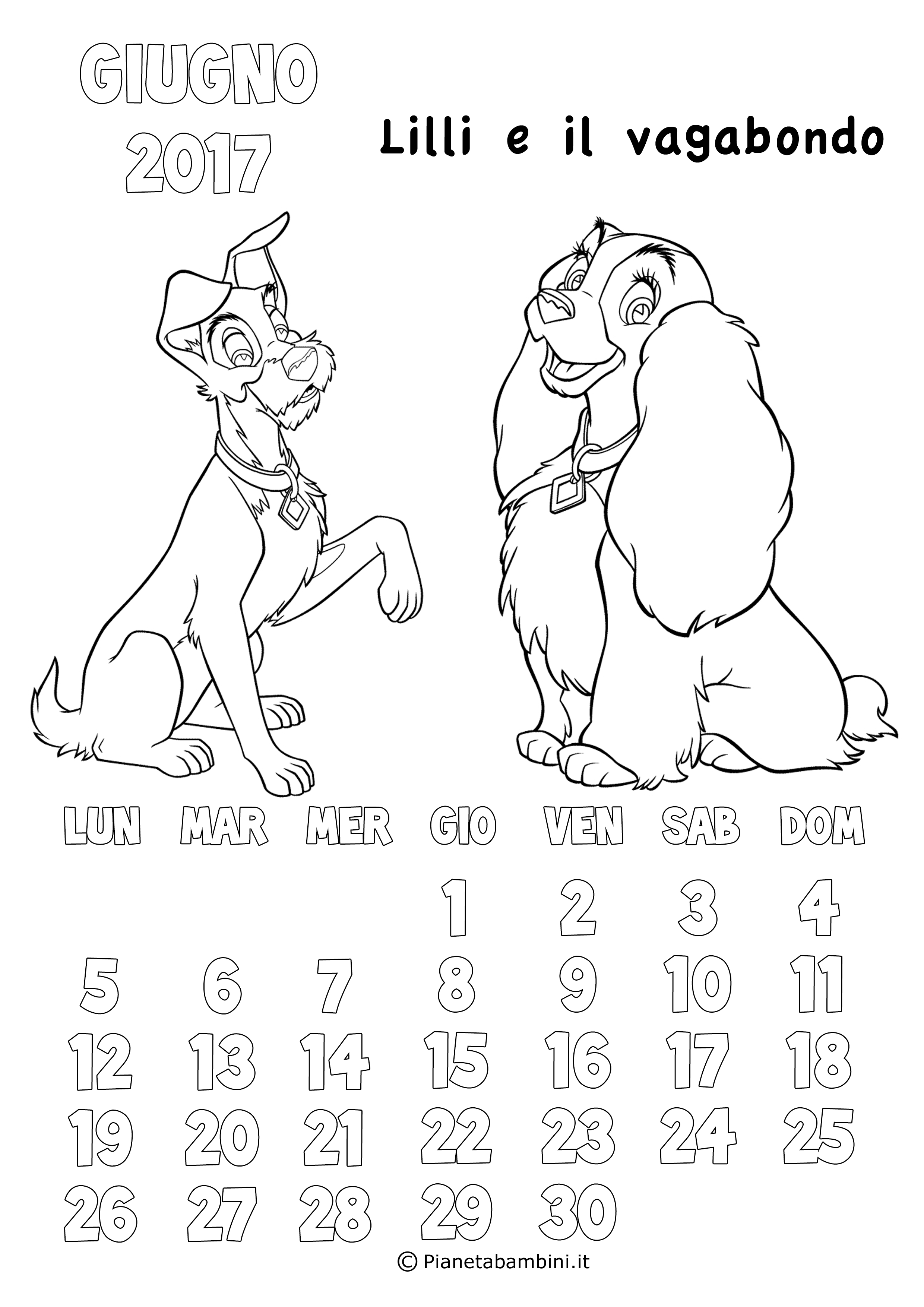 Calendario 17 Degli Animali Disney Da Colorare Pianetabambini It