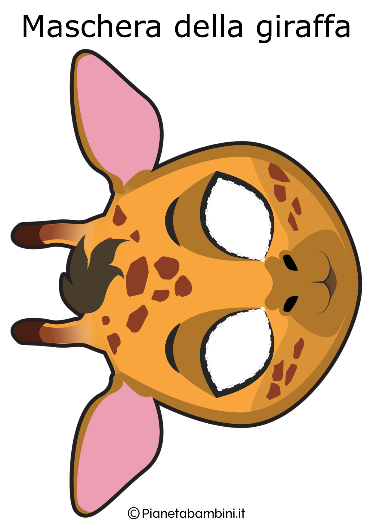 Maschera da giraffa da ritagliare