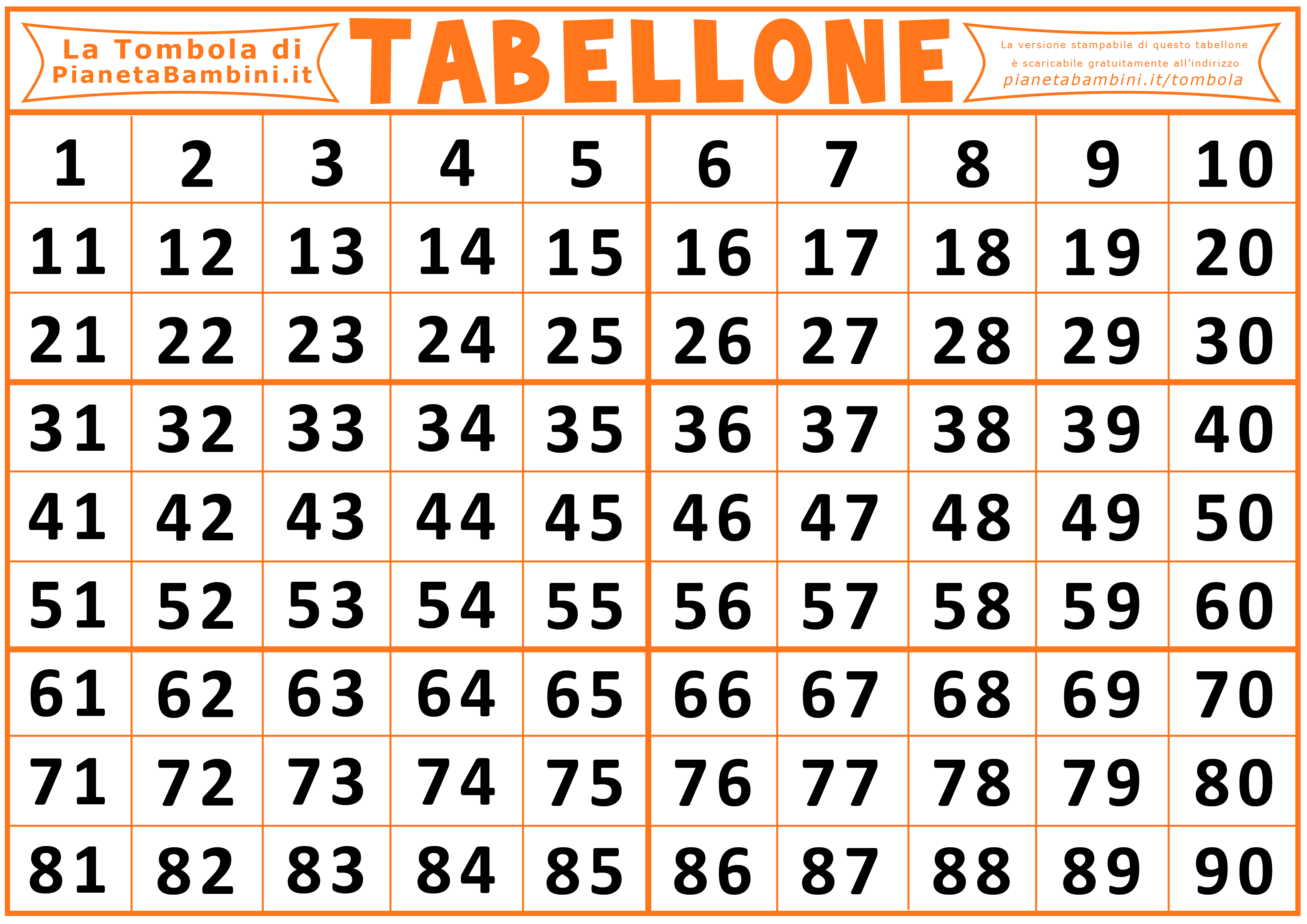 tabellone tombola da