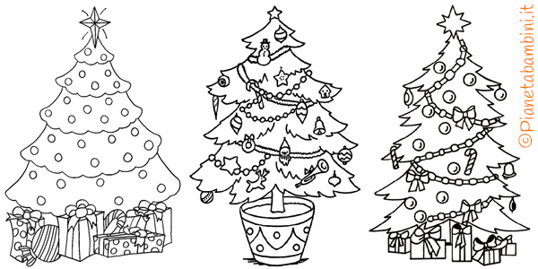 disegni di alberi di Natale da colorare