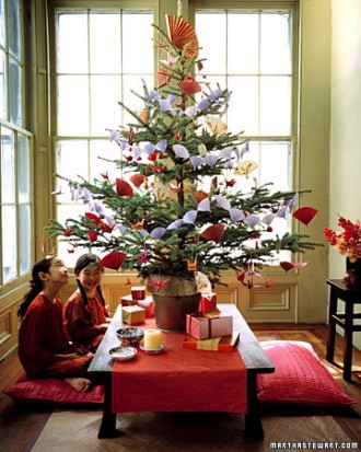 Immagine dell'albero di Natale con origami