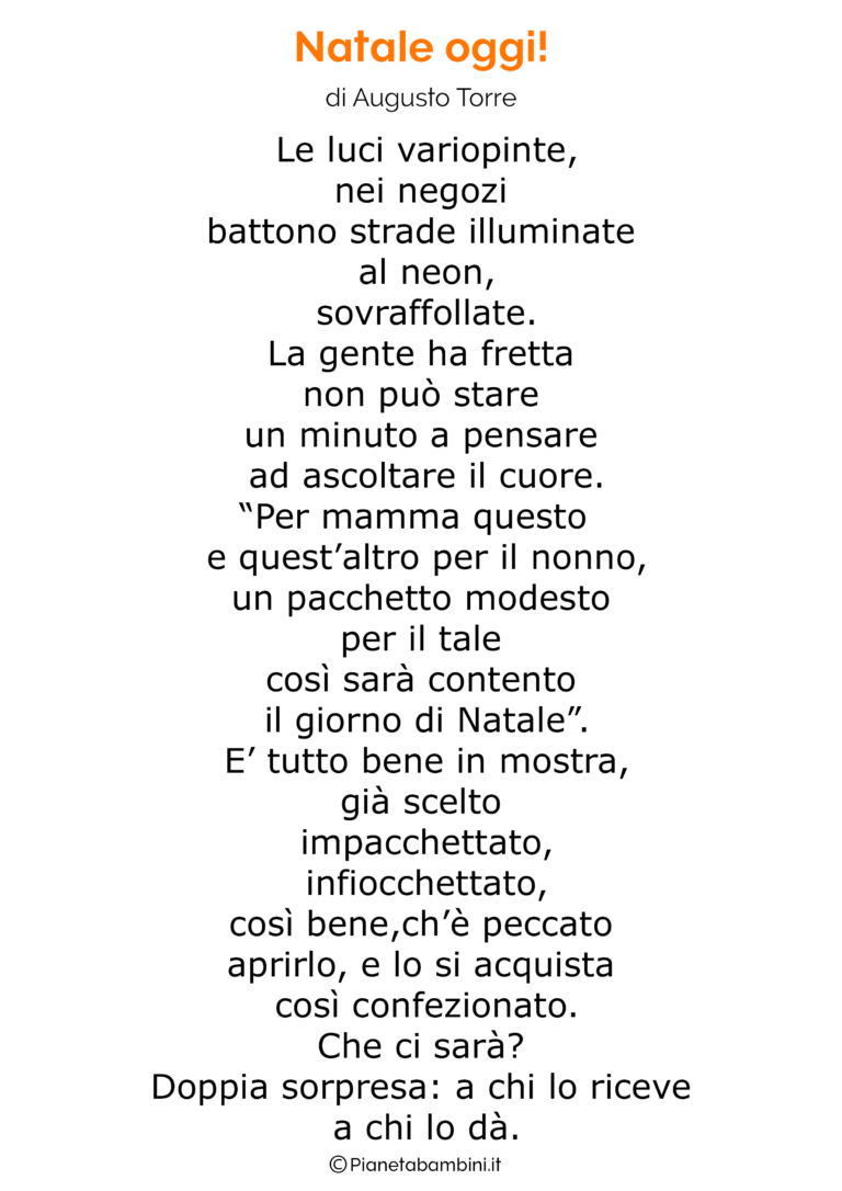 92 Poesie Di Natale Per Bambini | PianetaBambini.it