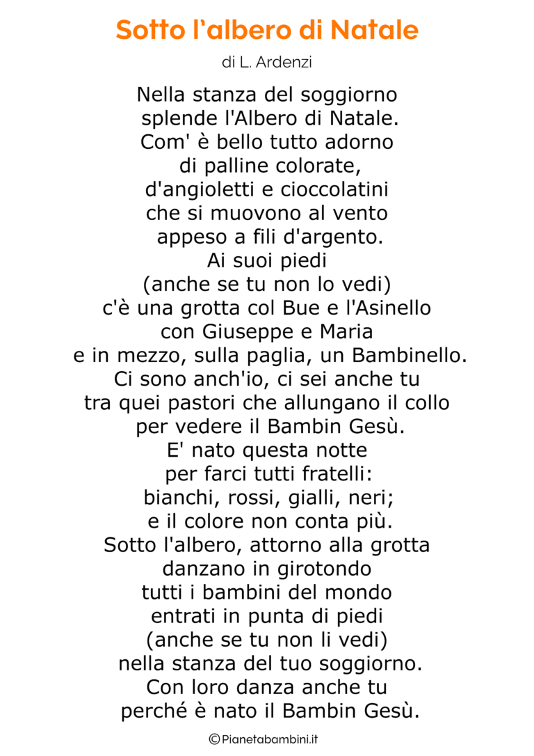 92 Poesie Di Natale Per Bambini | PianetaBambini.it