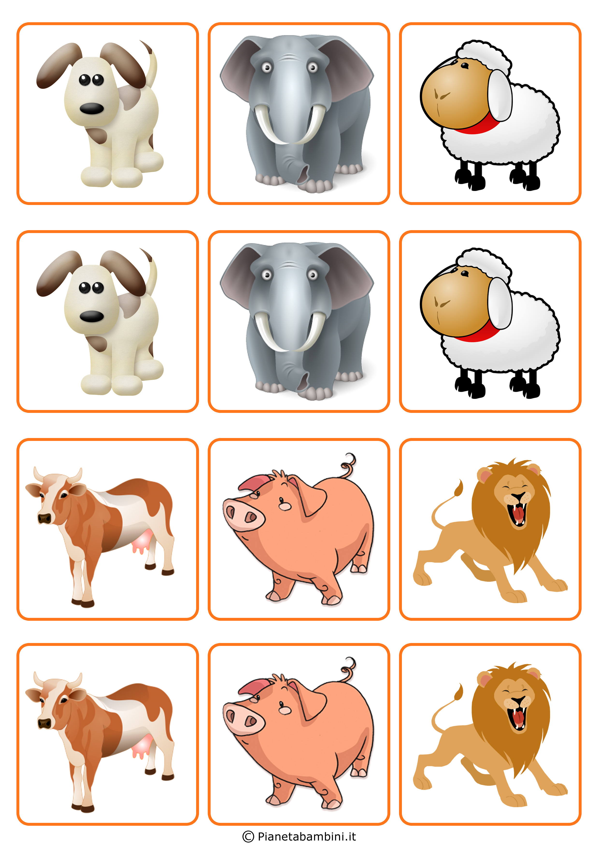 Carte memory da stampare free: gli animali - Inventa Ricicla Crea