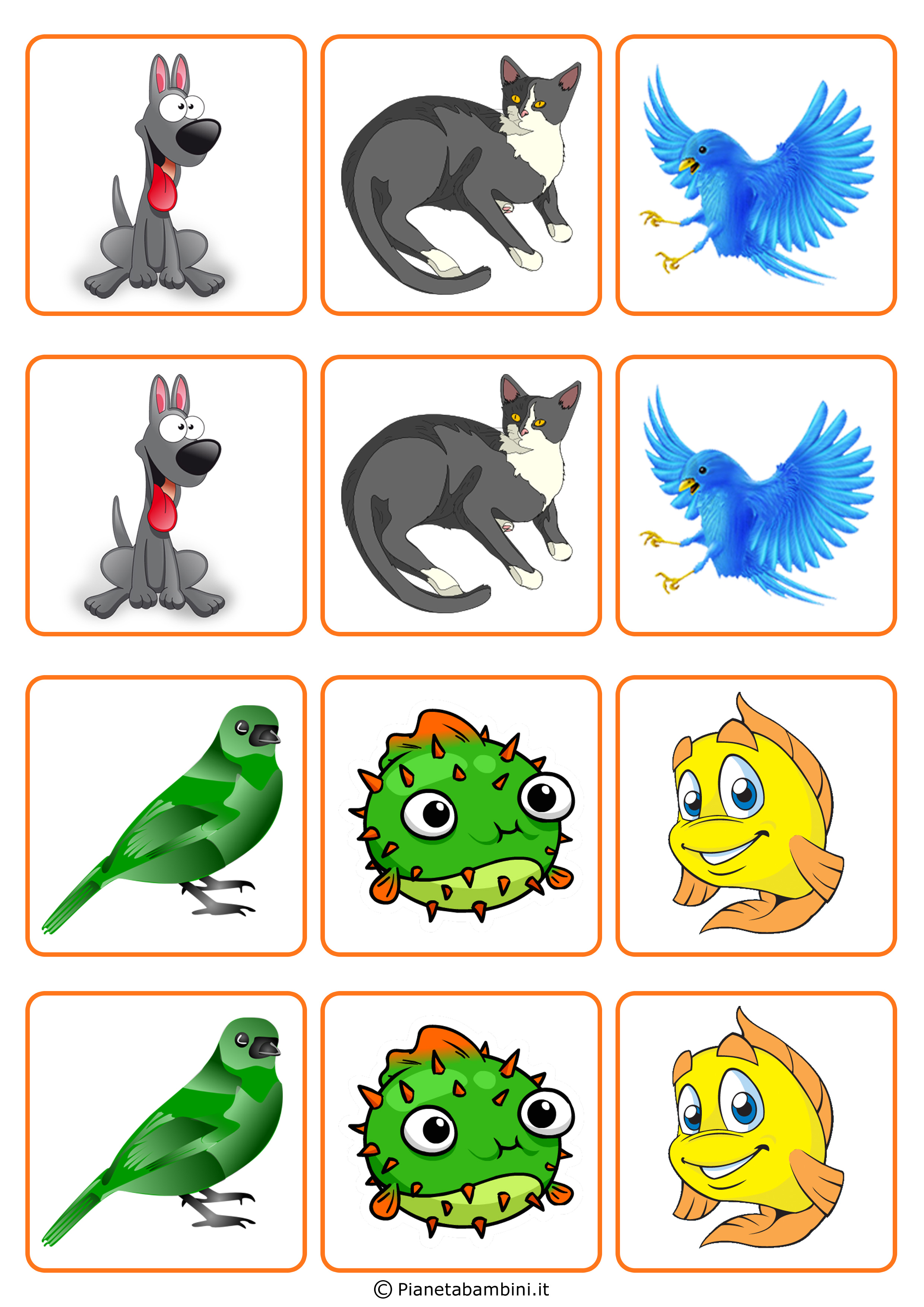 Gioco Memory Per Bambini Da Stampare E Ritagliare Gratis 
