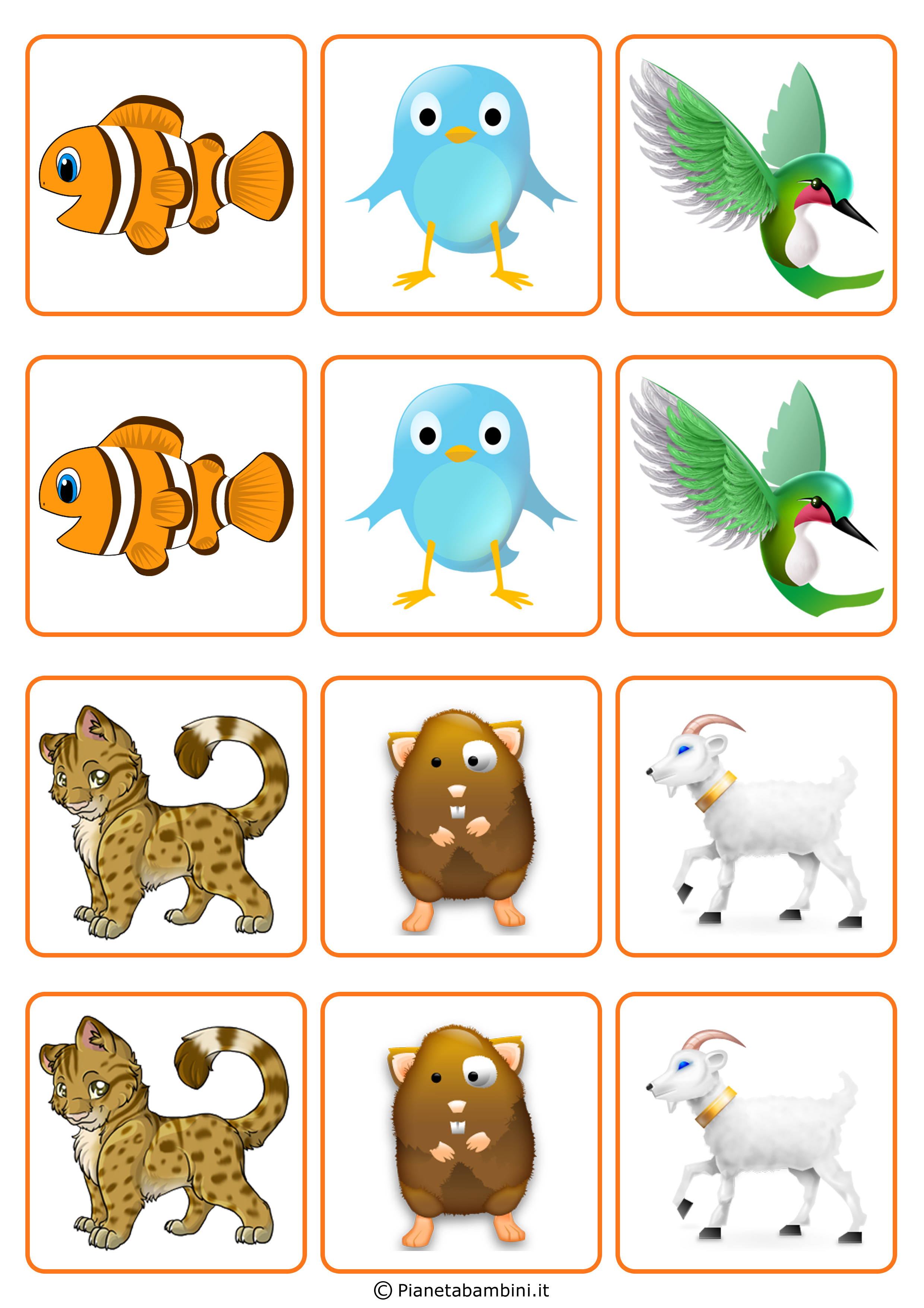Gioco Memory Per Bambini Da Stampare E Ritagliare Gratis 