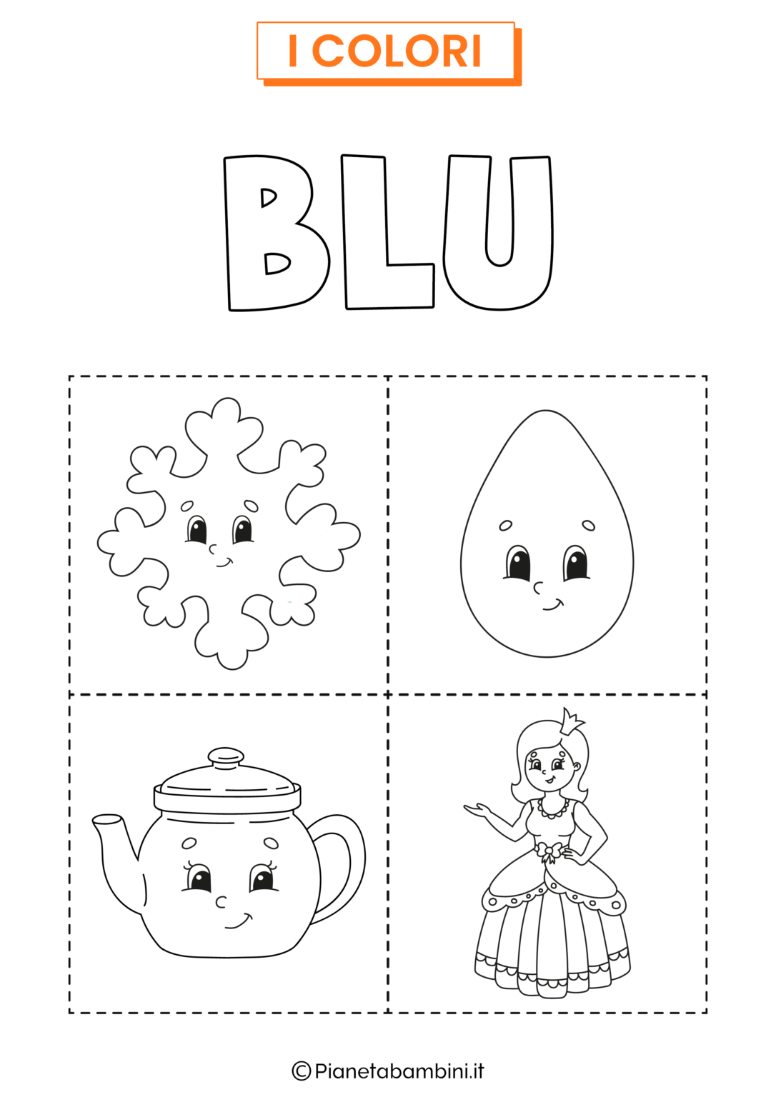 Schede per Insegnare i Colori ai Bambini da Stampare