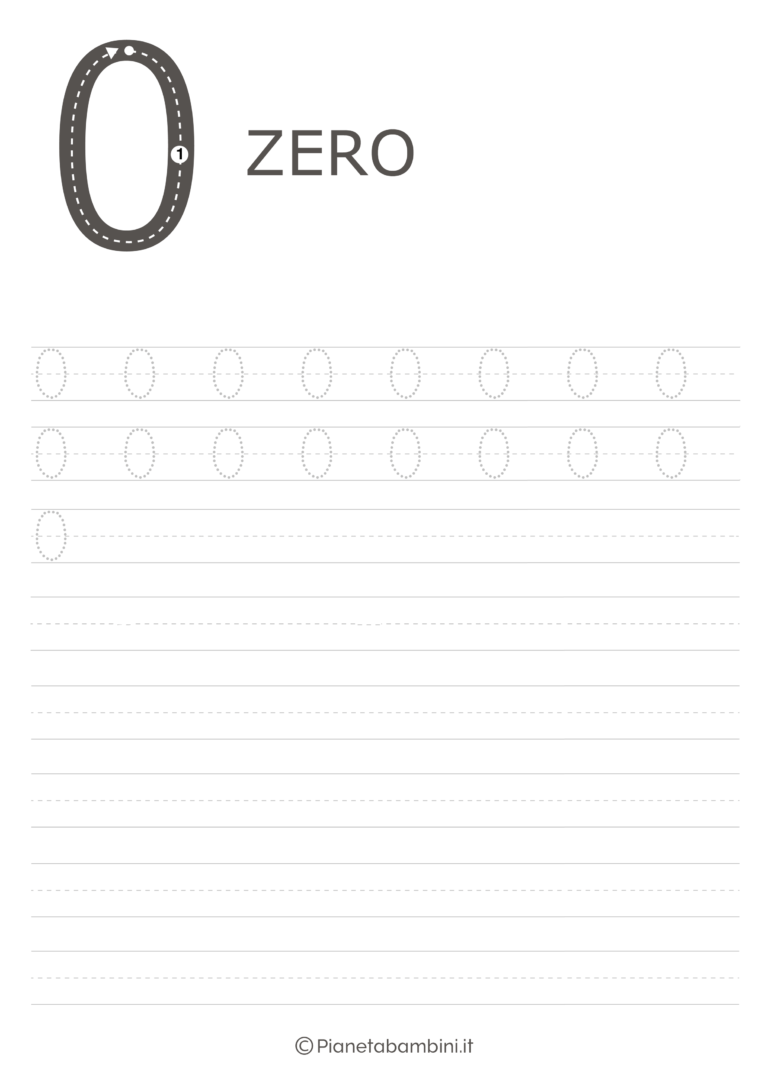 Schede di Pregrafismo dei Numeri da 0 a 9 da Stampare Schede di Pregrafismo dei Numeri da 0 a 9 da Stampare