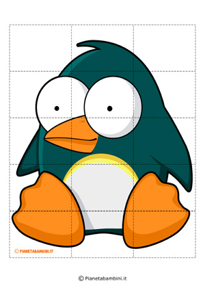 Il puzzle del pinguino da stampare