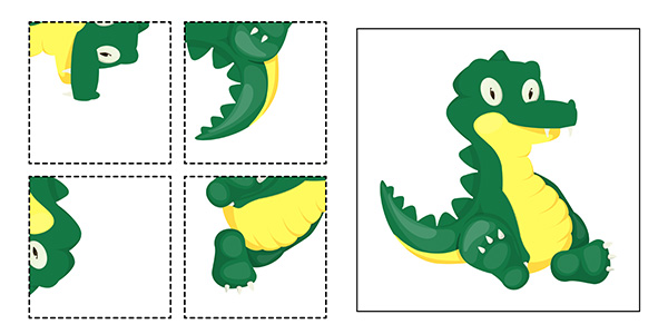 Puzzle del coccodrillo da stampare