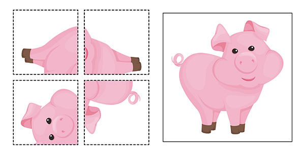 Puzzle del maiale da stampare
