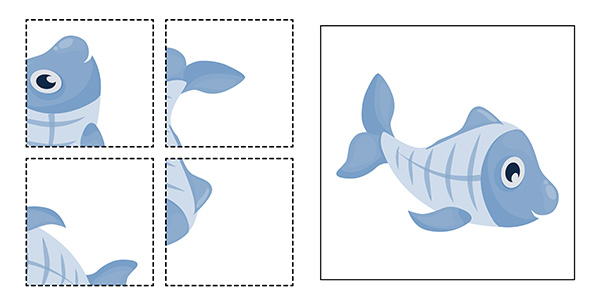 Puzzle del pesce da stampare