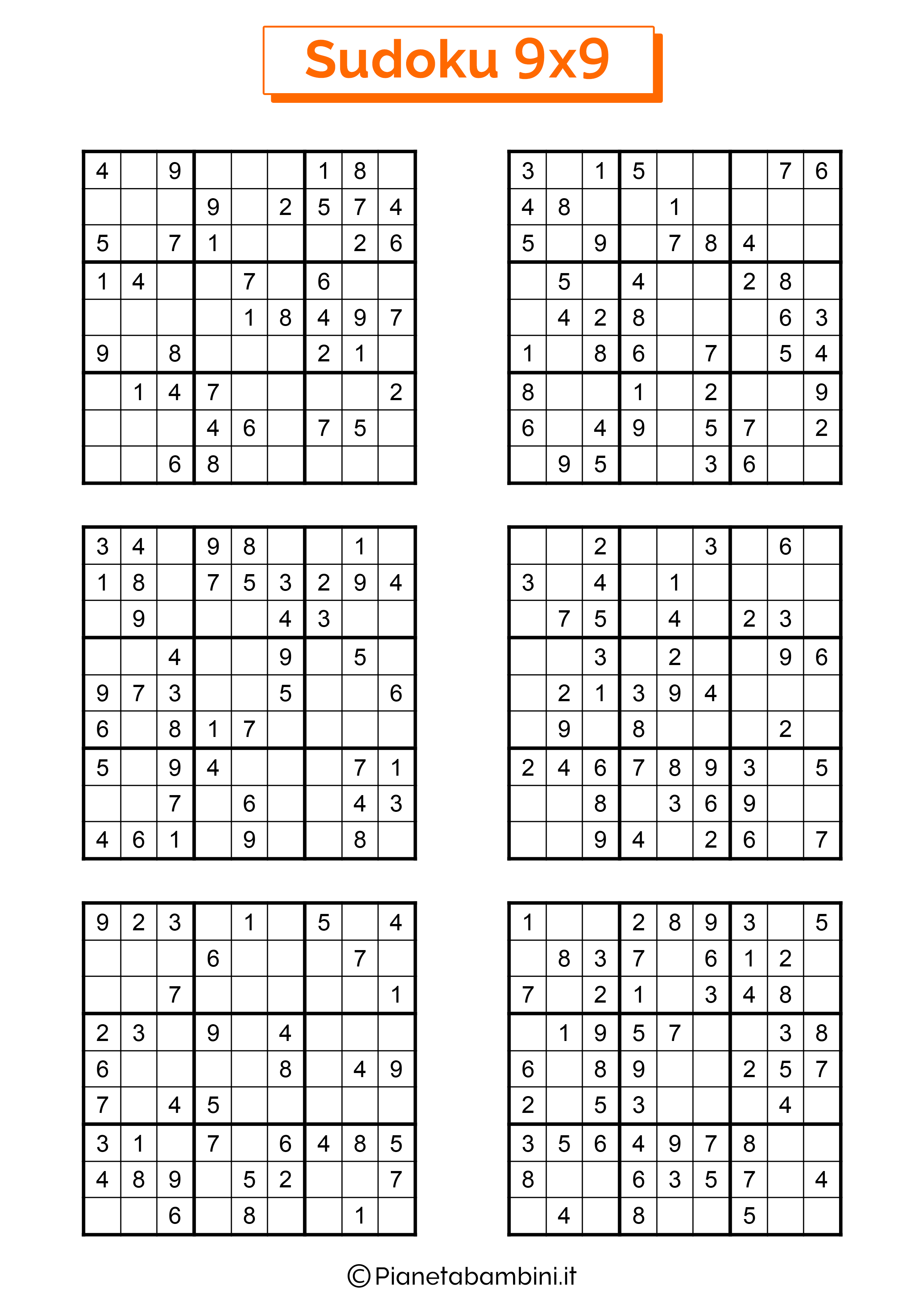 Sudoku per Bambini: 90 Schemi Difficili 9x9 da Stampare