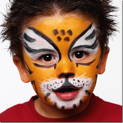 Immagine del trucco per il viso da tigre