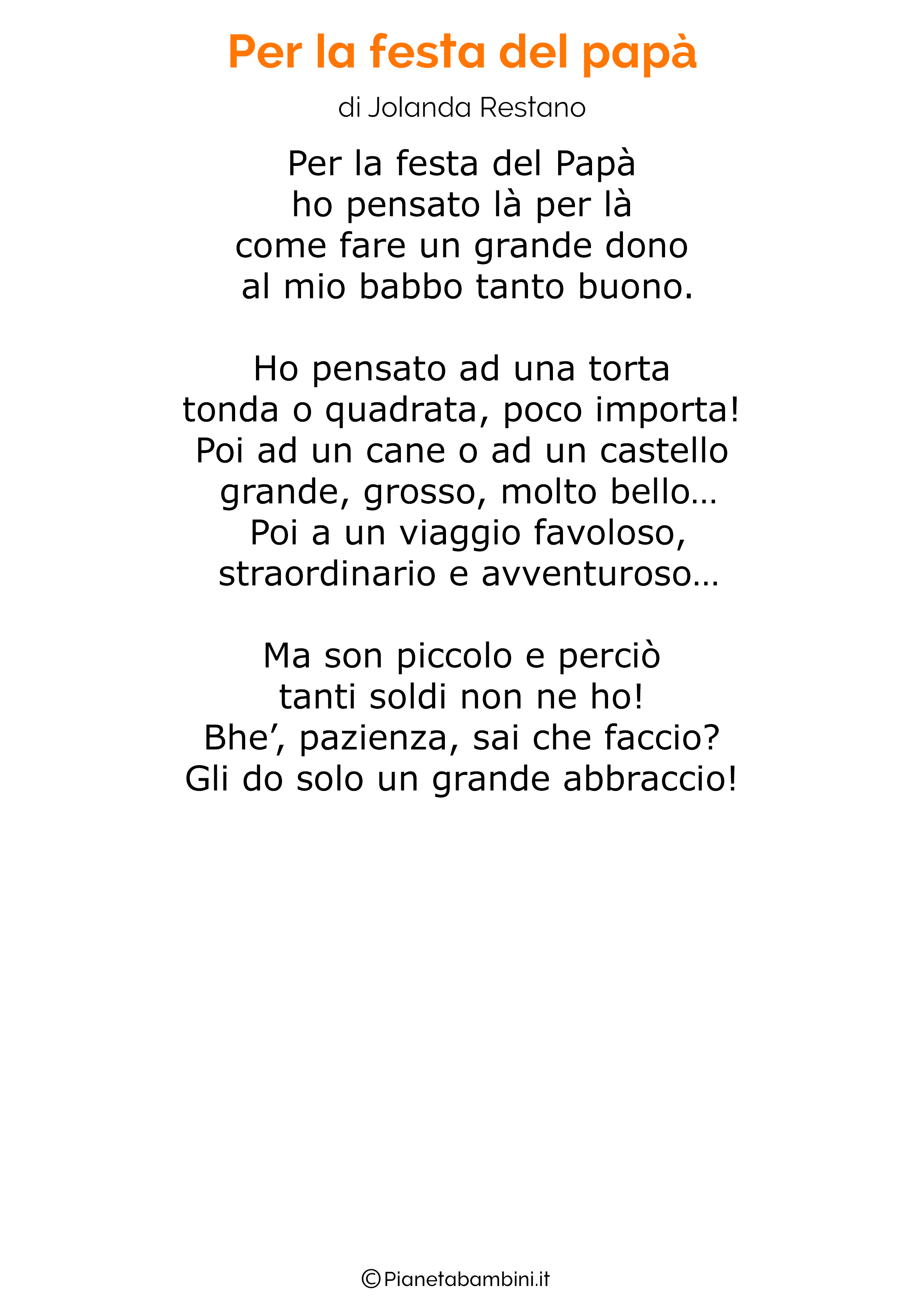 Poesia per la festa del papa per bambini 16