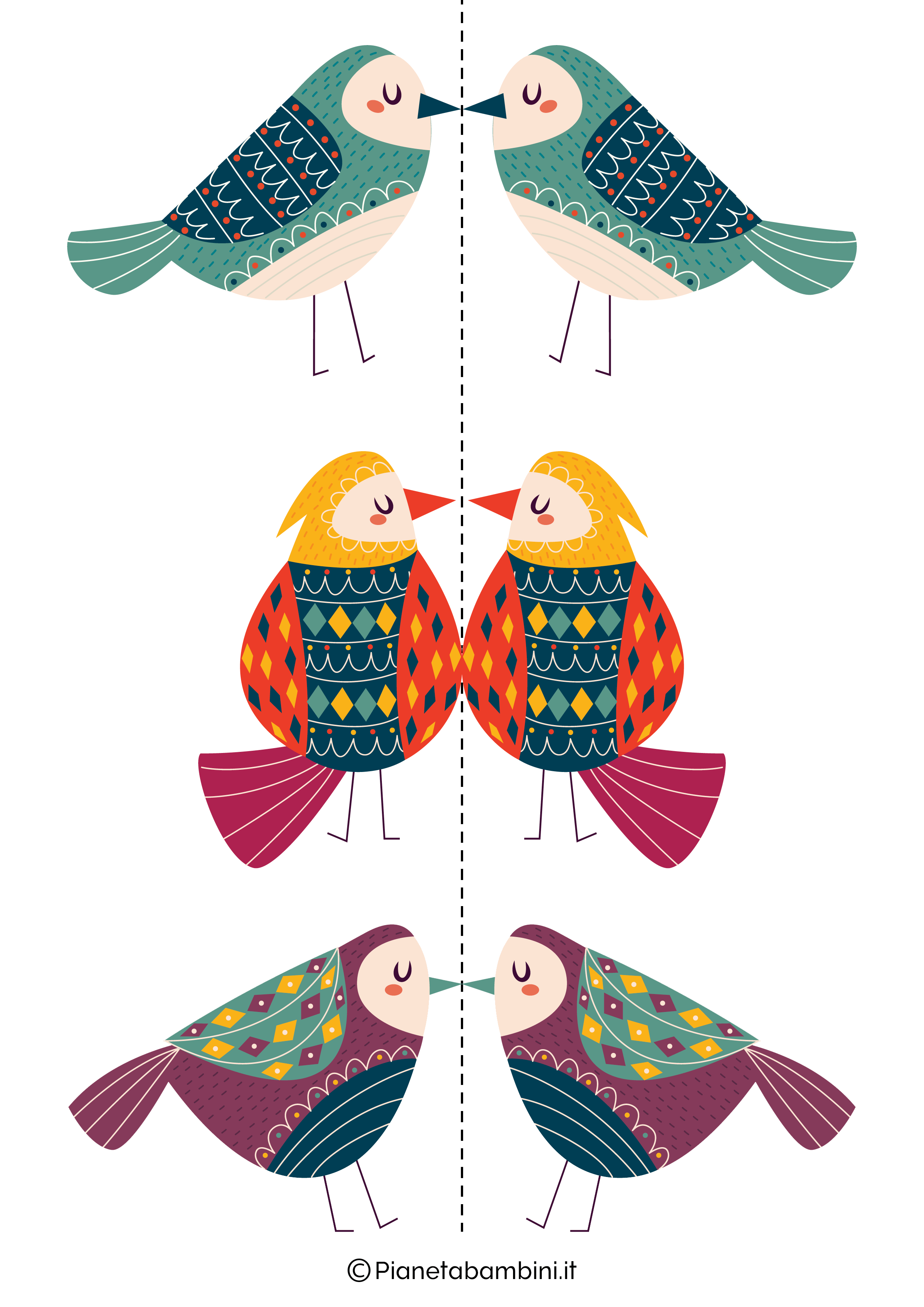 Disegni di uccelli colorati 01