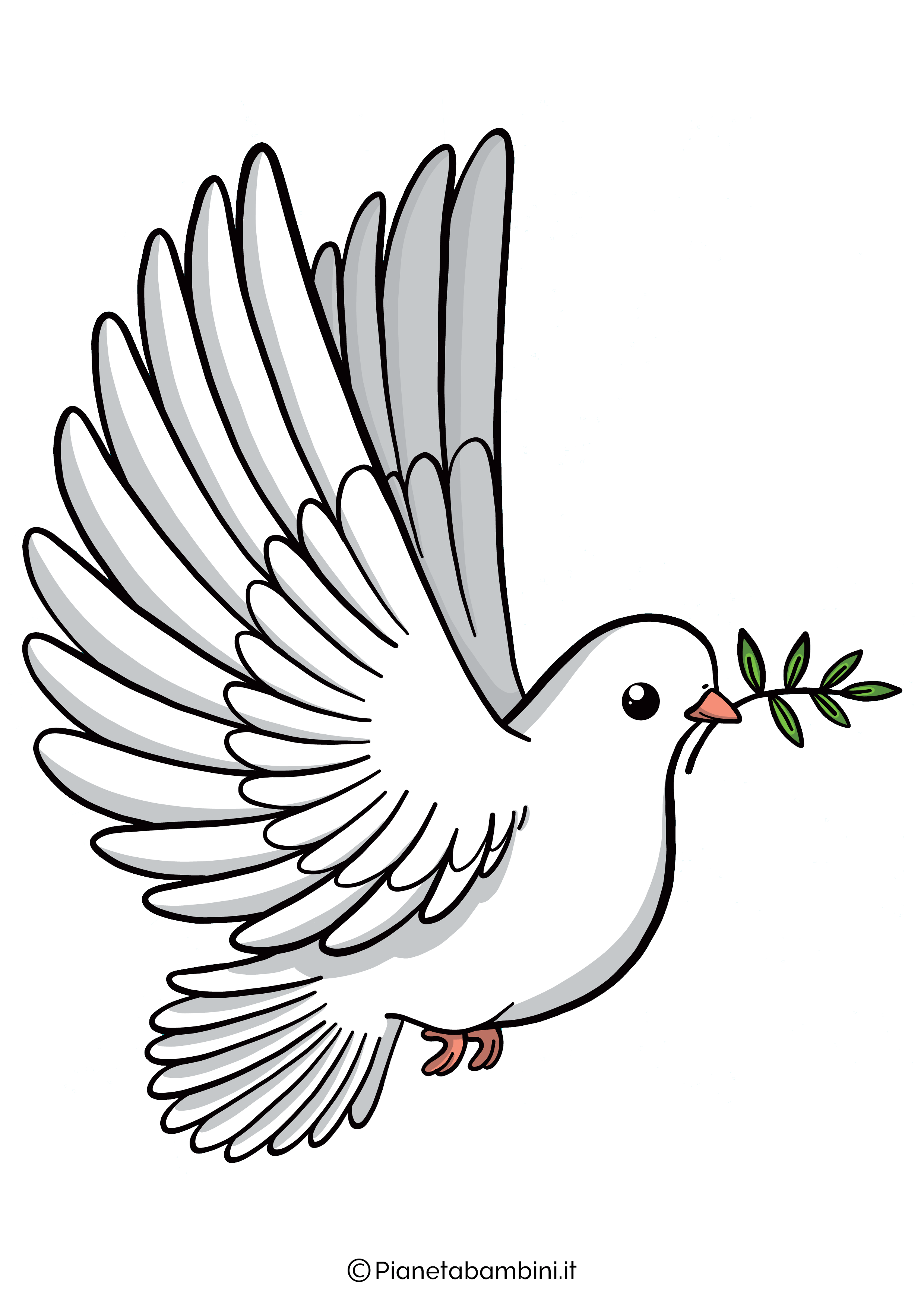 Immagine colomba di Pasqua colorata da stampare 02