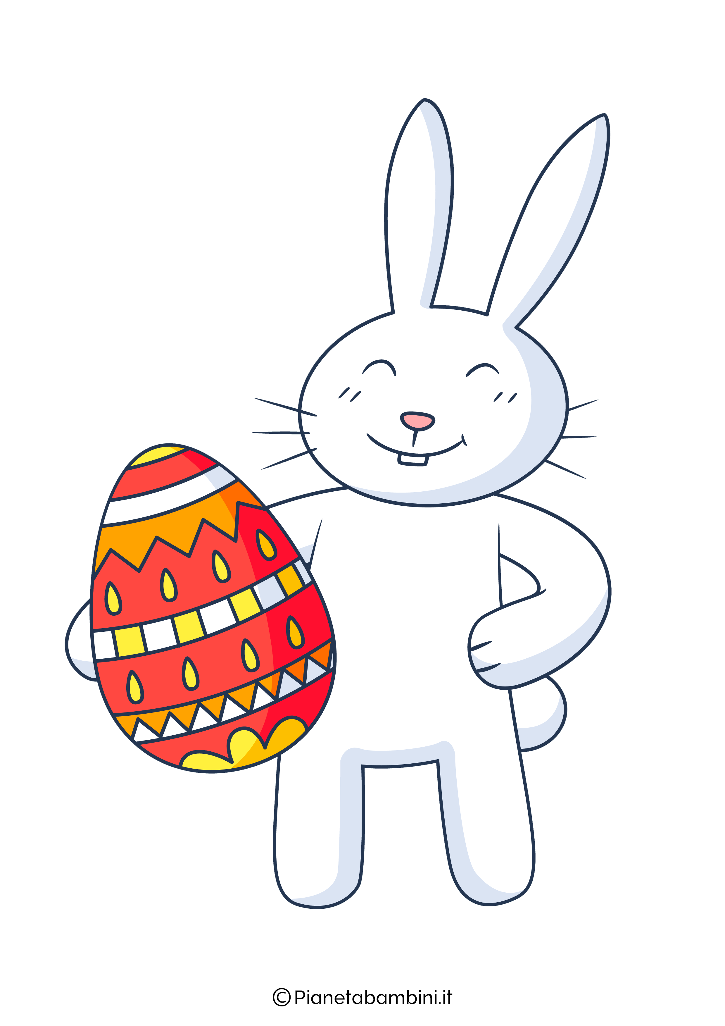 Immagine coniglio di Pasqua colorato da stampare 02