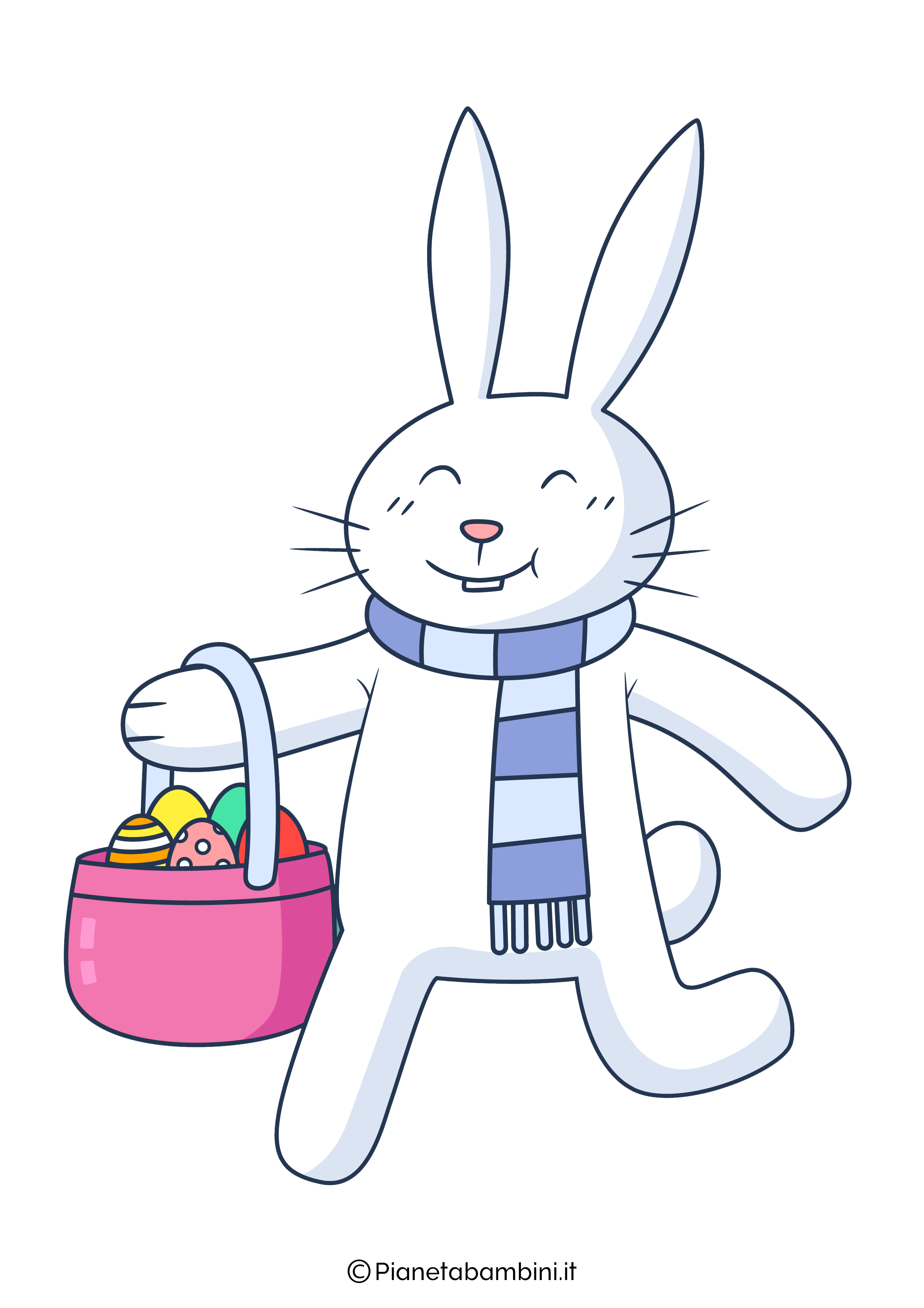 Immagine coniglio di Pasqua colorato da stampare 03