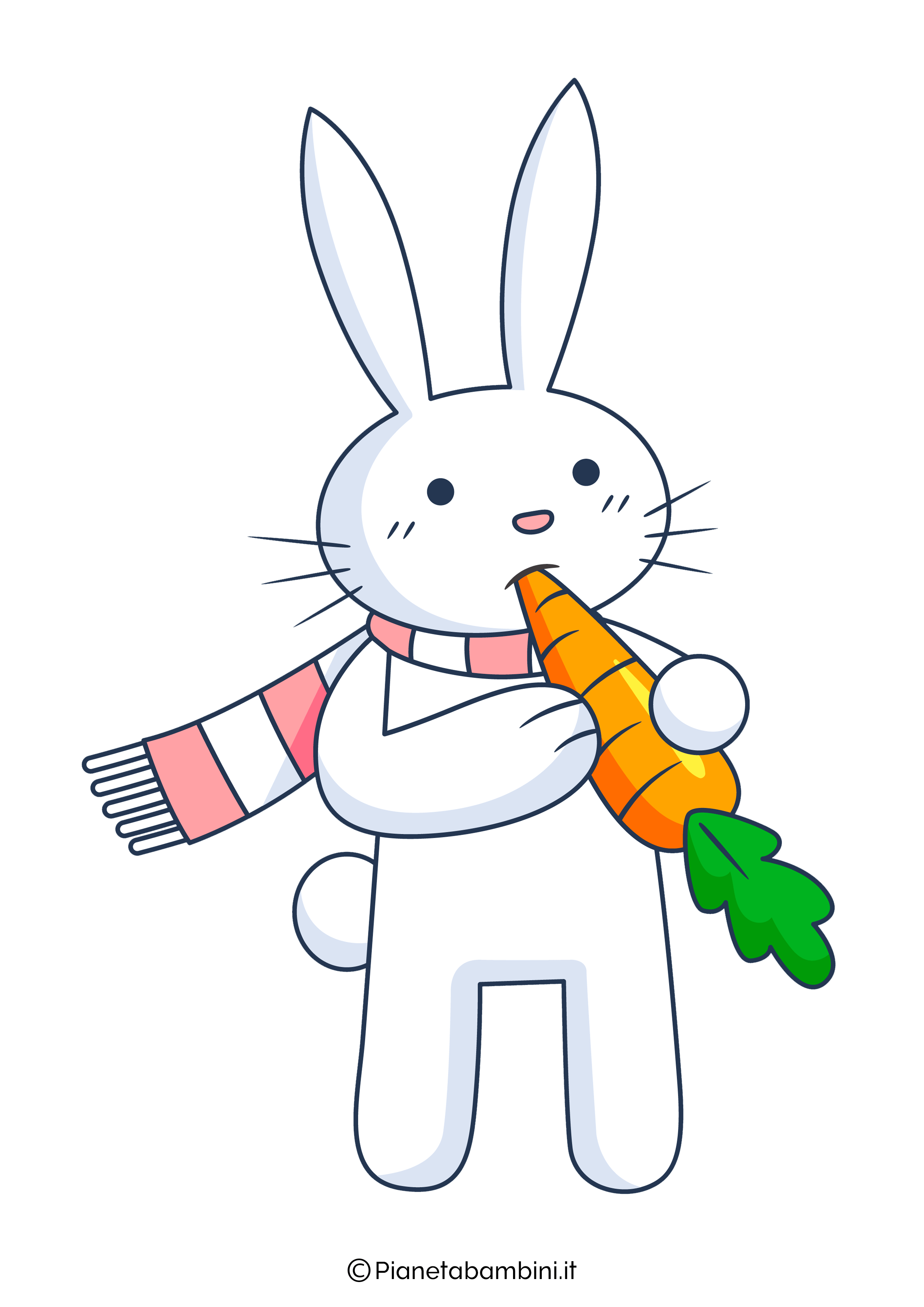 Immagine coniglio di Pasqua colorato da stampare 04