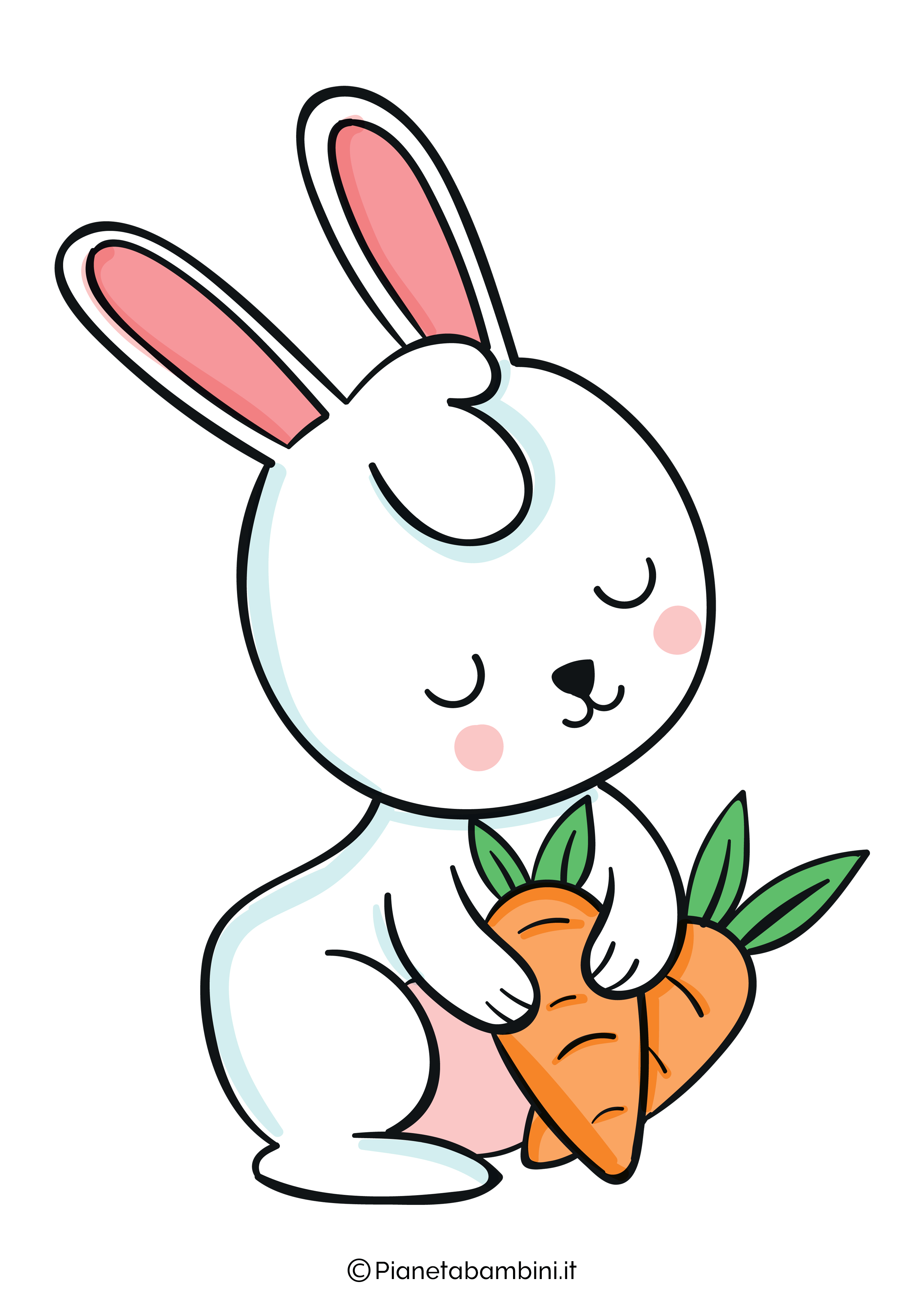Immagine coniglio di Pasqua colorato da stampare 08