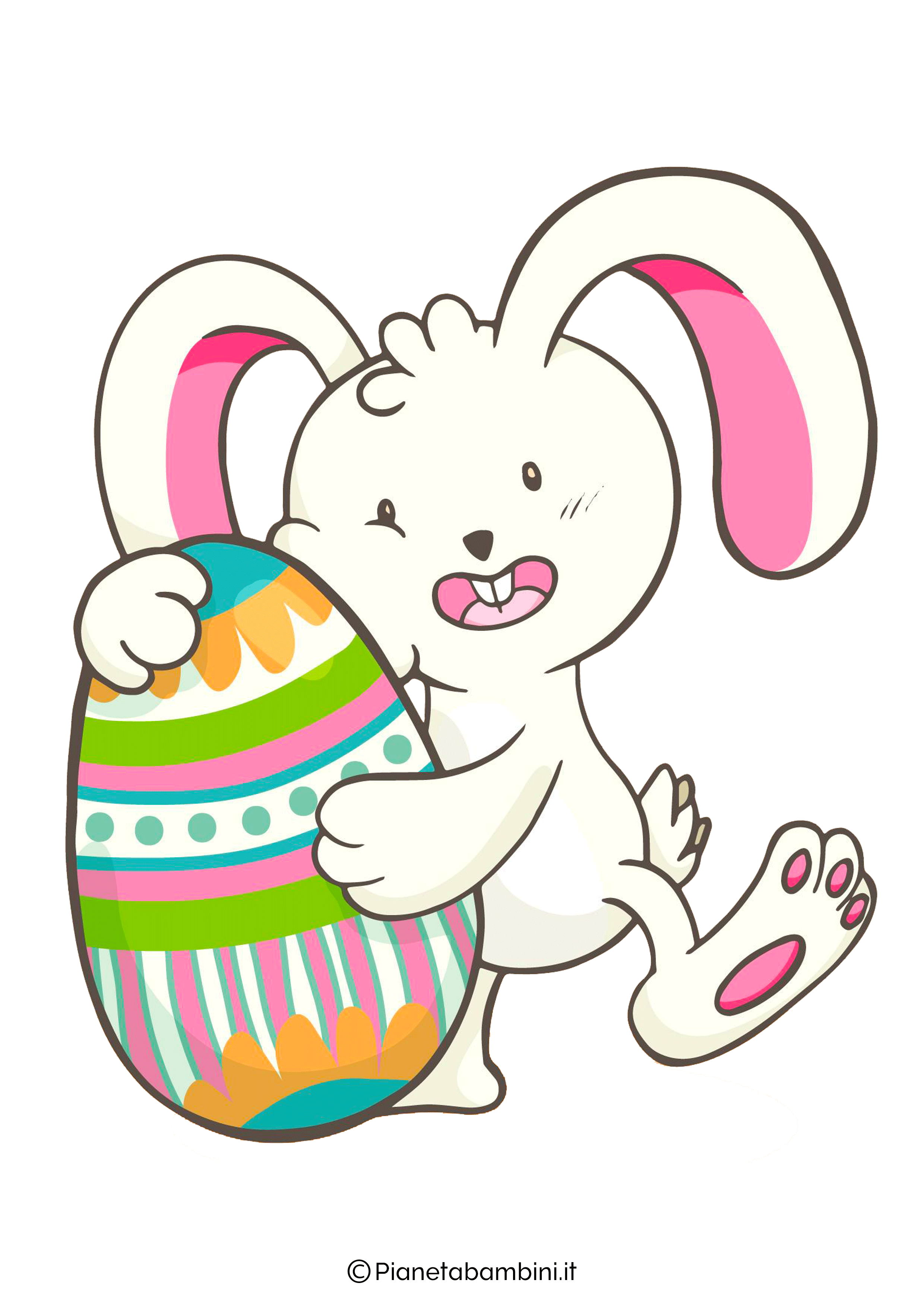 Immagine coniglio di Pasqua colorato da stampare 09