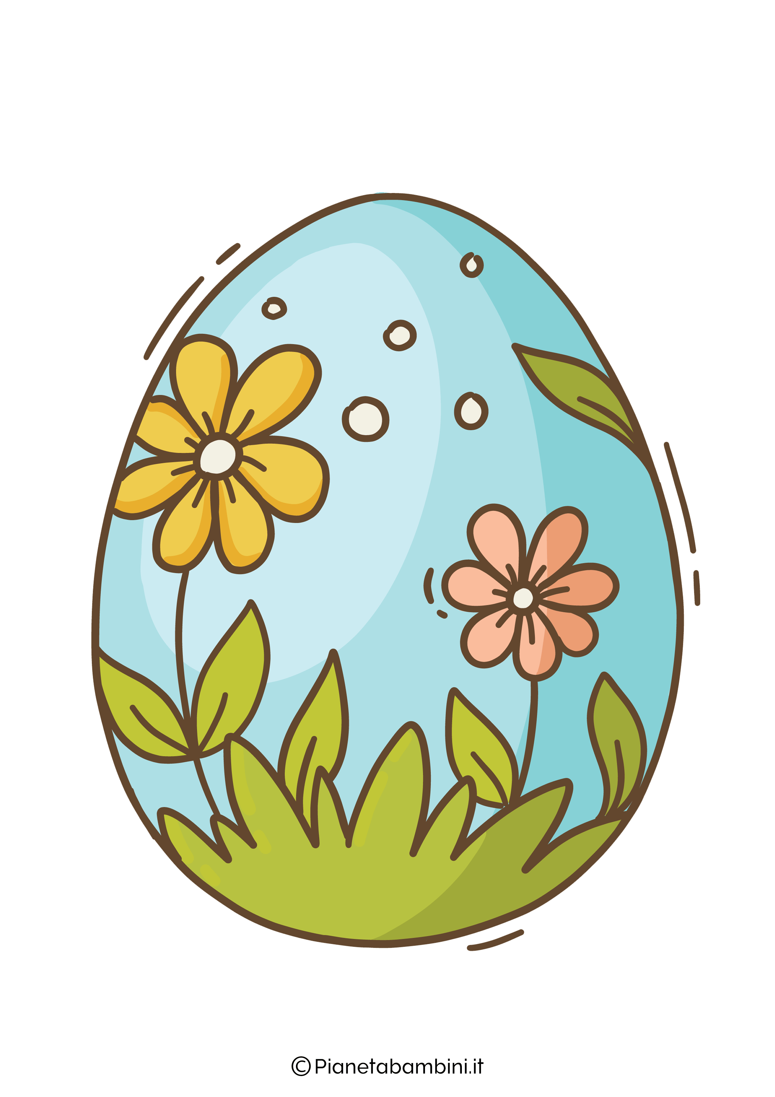 Immagine uovo di Pasqua colorato da stampare 05