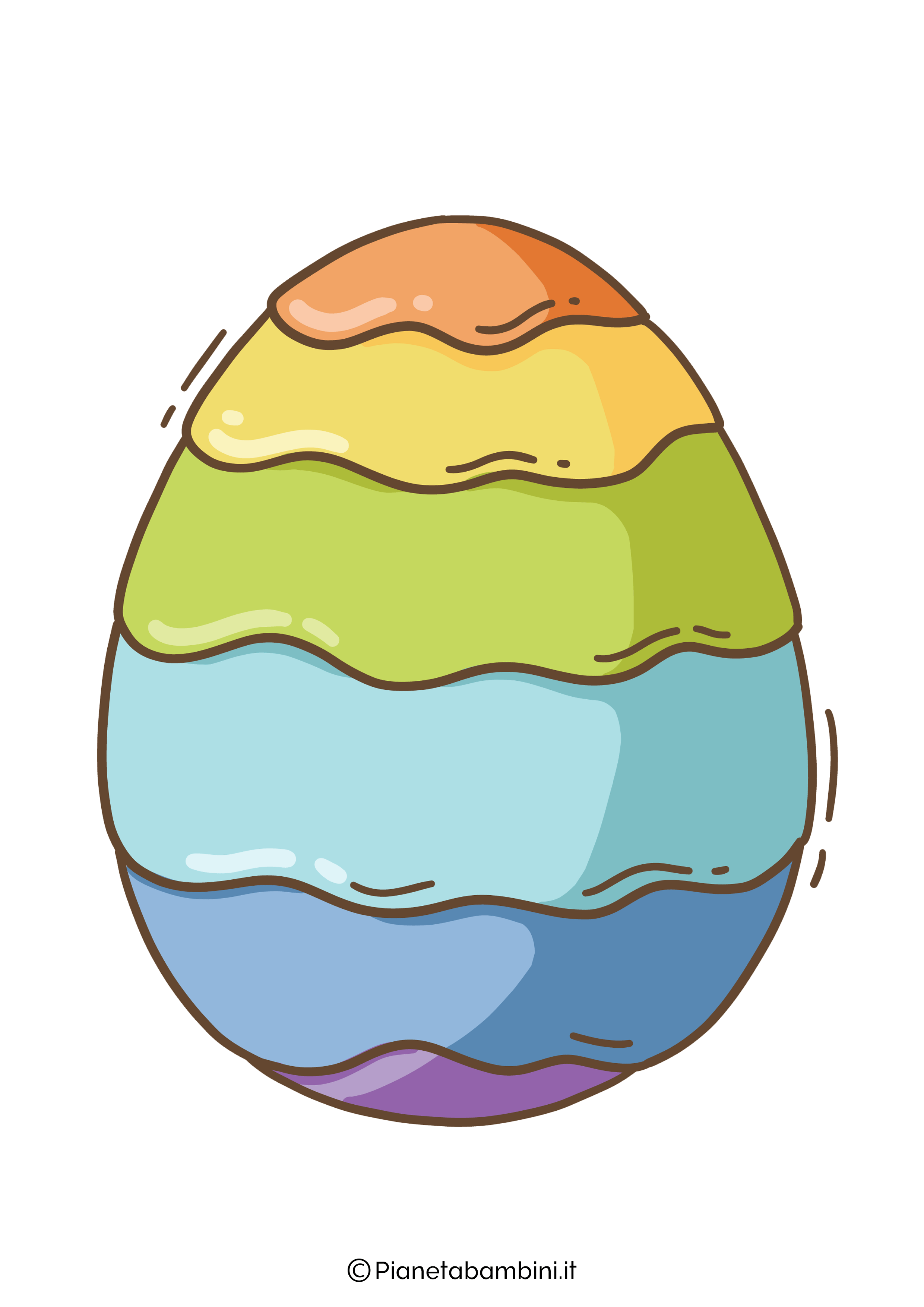 Immagine uovo di Pasqua colorato da stampare 09