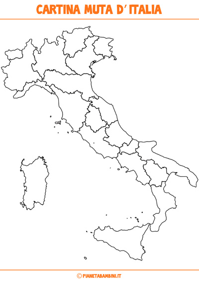 Cartina Muta Fisica E Politica Dell Italia Da Stampare Pianetabambini It