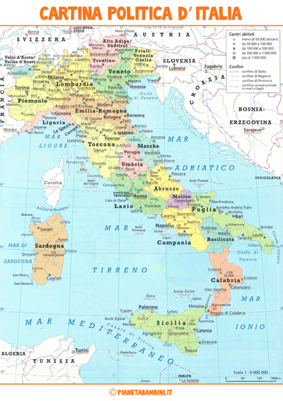 Mappa Cartina Italia Geografica Regionale della Citta: Mappa Cartina  Provincia Italia