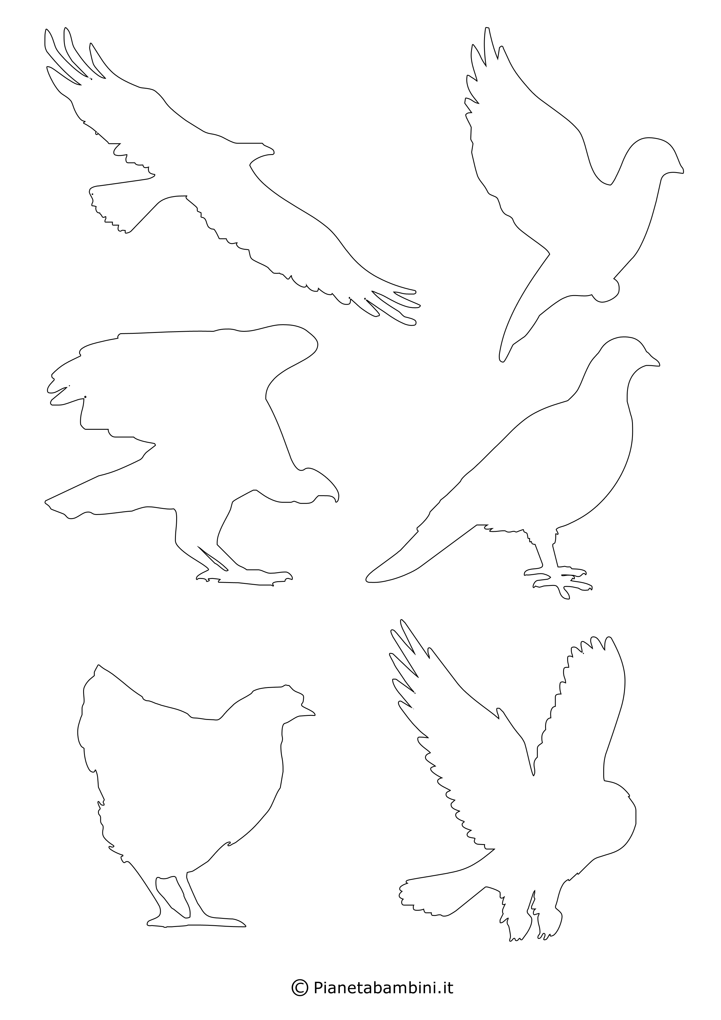 Sagome piccole di uccelli da stampare e ritagliare 3
