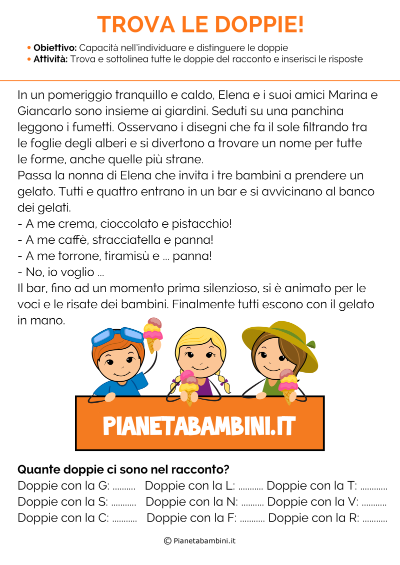 Schede Didattiche sulle Doppie con Esercizi da Stampare