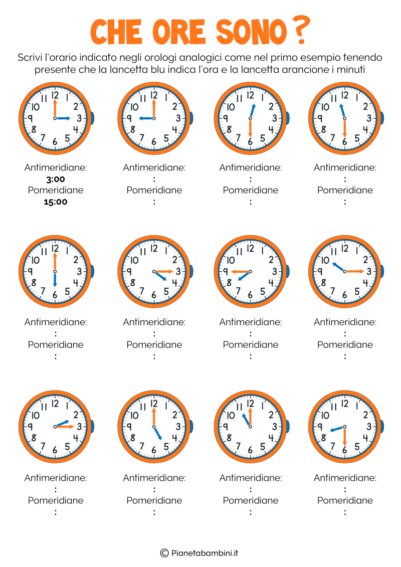 Lancette Orologio E Angoli Scuola Primaria