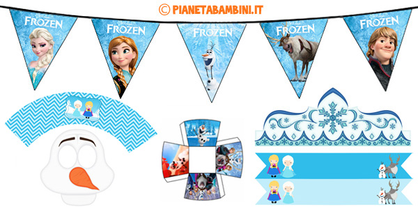 Decorazioni e addobbi di Frozen da stampare gratis