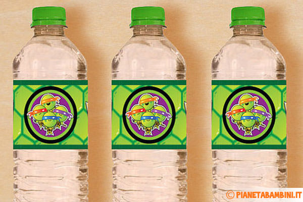 Etichette per bottiglie delle Tartarughe Ninja