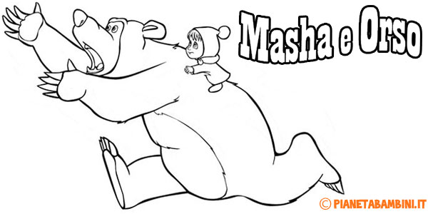 Disegni di Masha e Orso da stampare gratis e far colorare ai bambini
