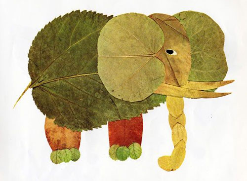 Come creare un elefante con le foglie autunnali