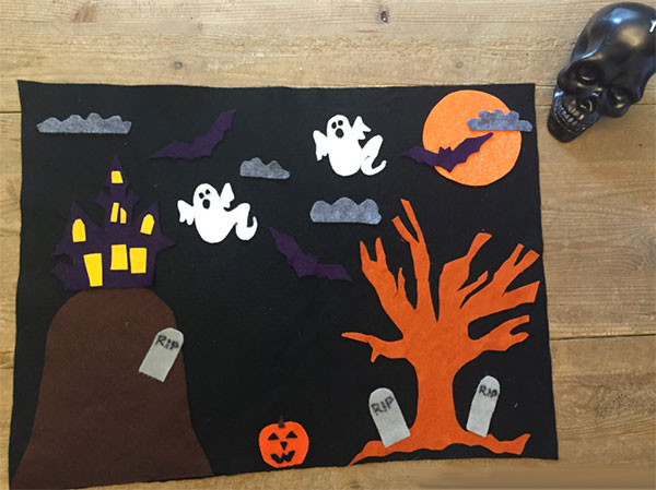 Come creare un paesaggio di Halloween con il feltro 1