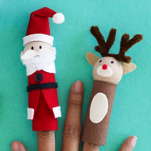 Come creare delle marionette da dita ispirate a Babbo Natale