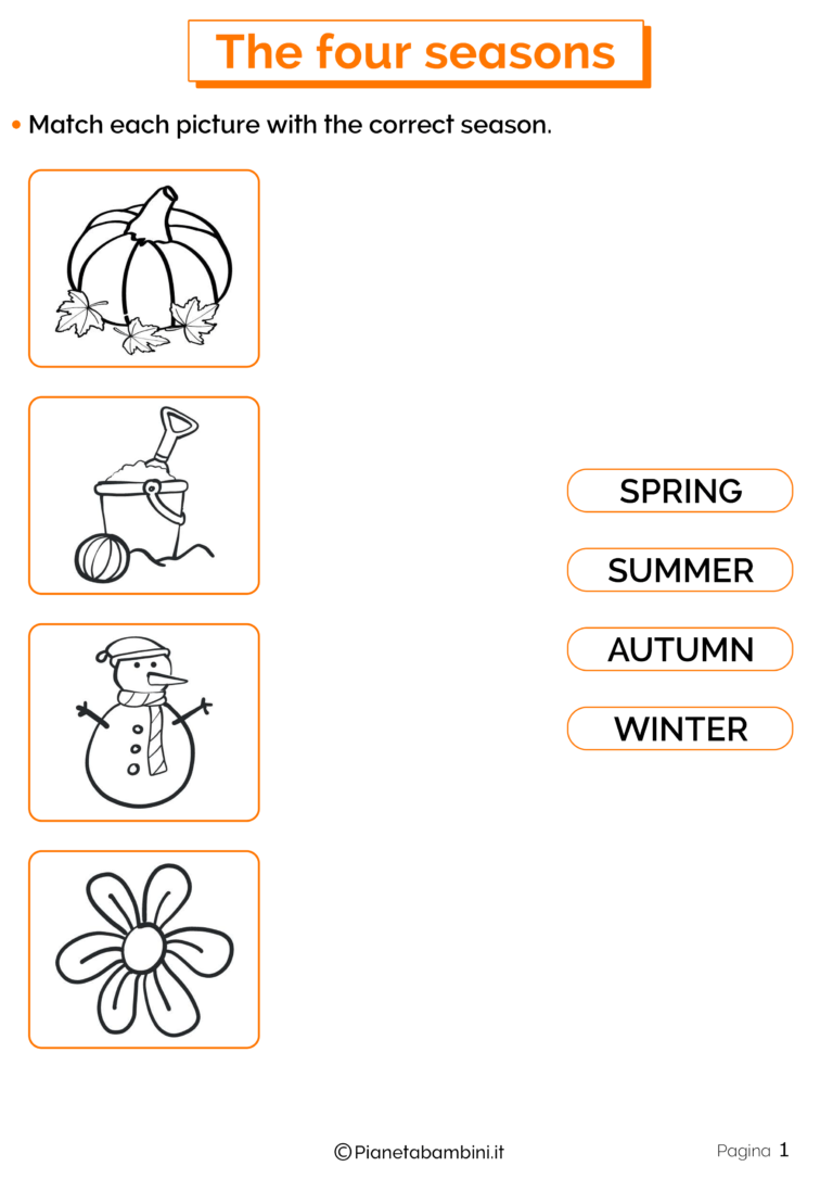 Le Stagioni In Inglese Schede Per La Scuola Primaria Pianetabambini It
