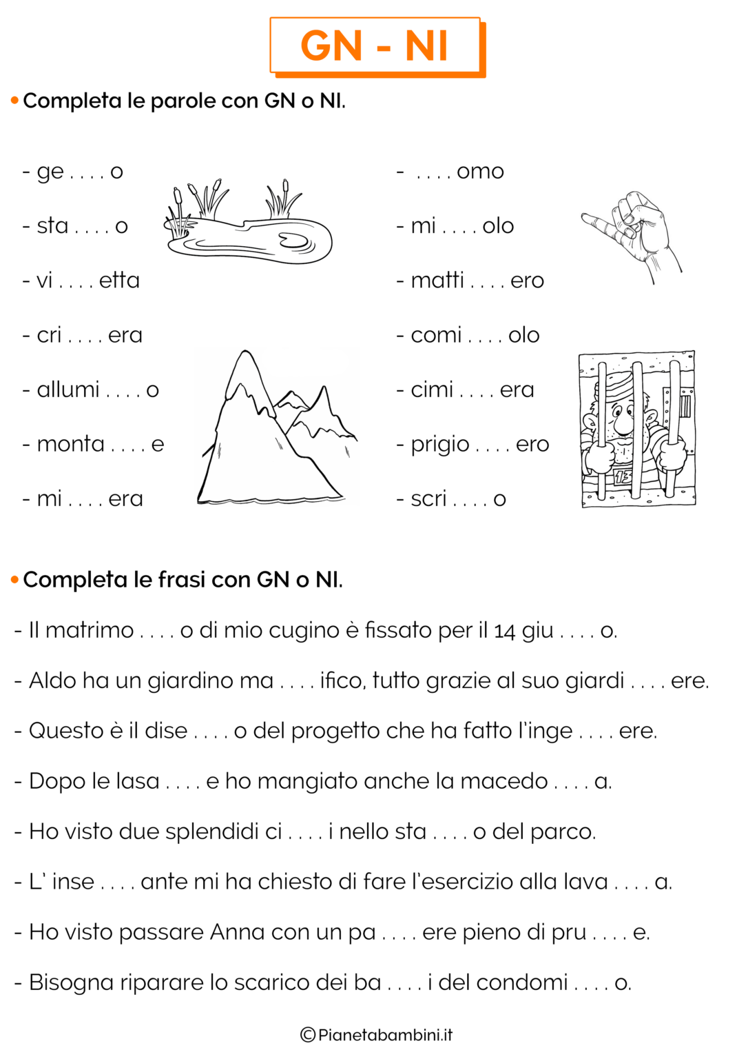 Schede Didattiche su GNNI da Stampare