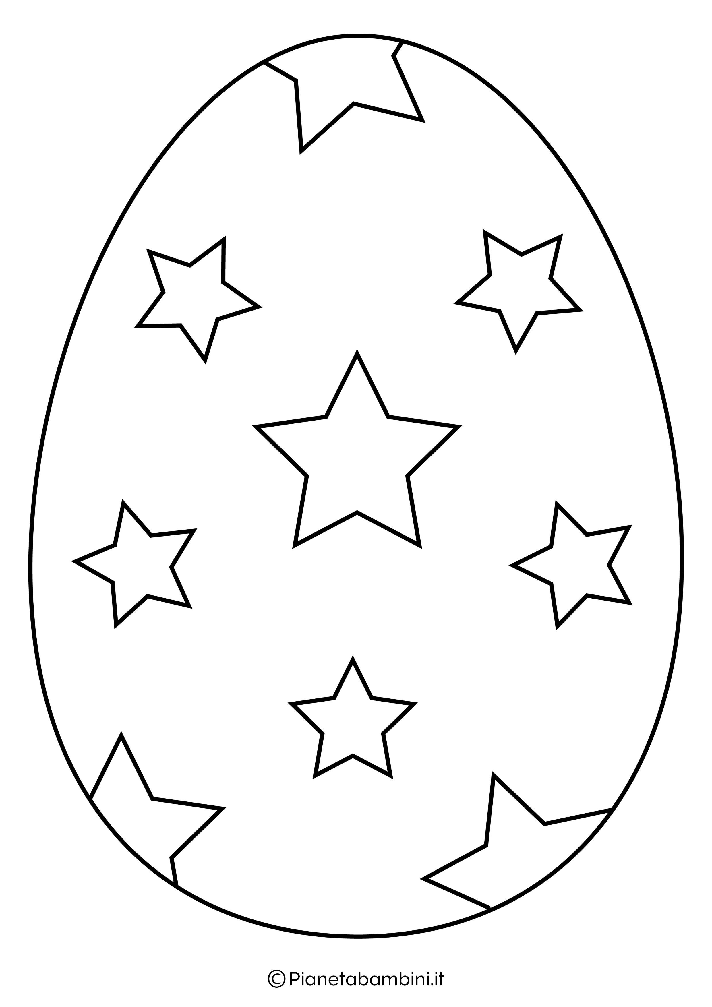 Disegno uovo di pasqua facile da colorare 2